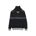 Men's Knitted Front Pocket Embroidery Full Zip Cardigan